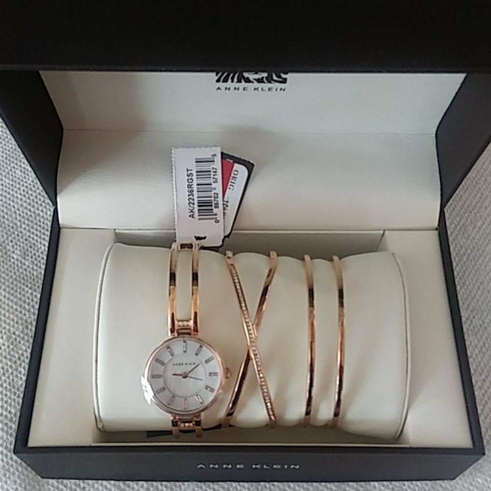 Anne Klein Rose Gold Watch Set